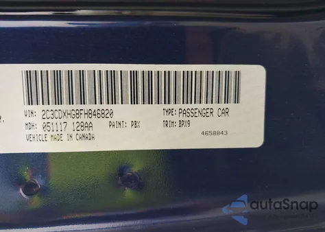 2015 Dodge Charger Sxt from USA, damaged, VIN 2C3CDXHG8FH846820